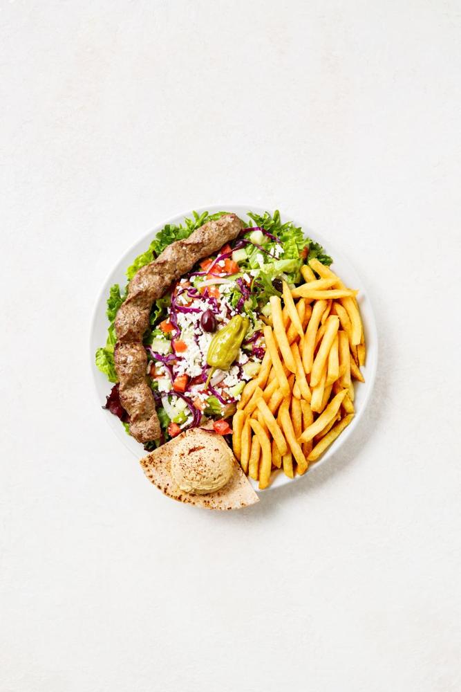 Hospitality: Plate with fries, studio